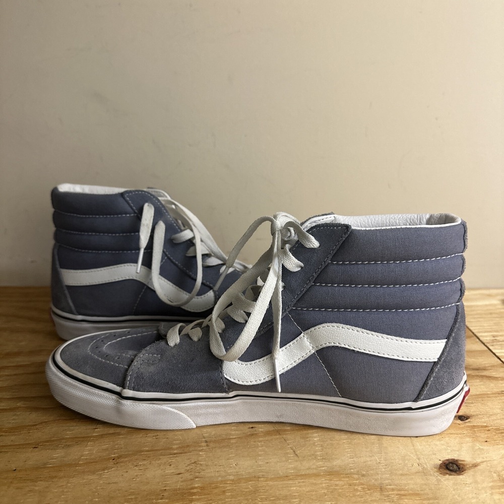 VANS‎ SK8 HI Grisaille White Canvas High Top Skate Shoes Mens 6.5 Womens 8 NEW - Picture 2 of 7